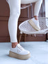 Ādas imitācijas botas "COLLABORATION" - bēšas